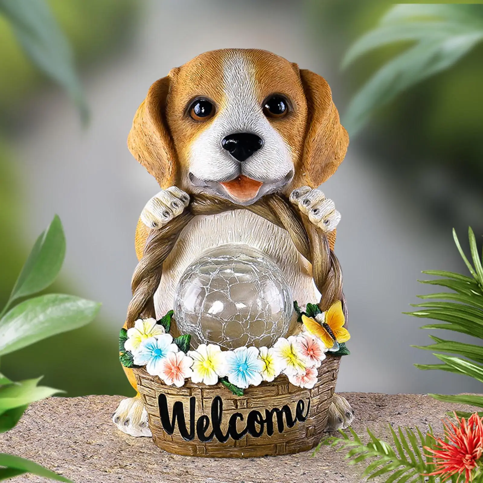 

Solar Puppy Statue Light Cute Dog Garden Lamp Waterproof Cute Yard Ornaments Creative for Home Patio Yard Lawn