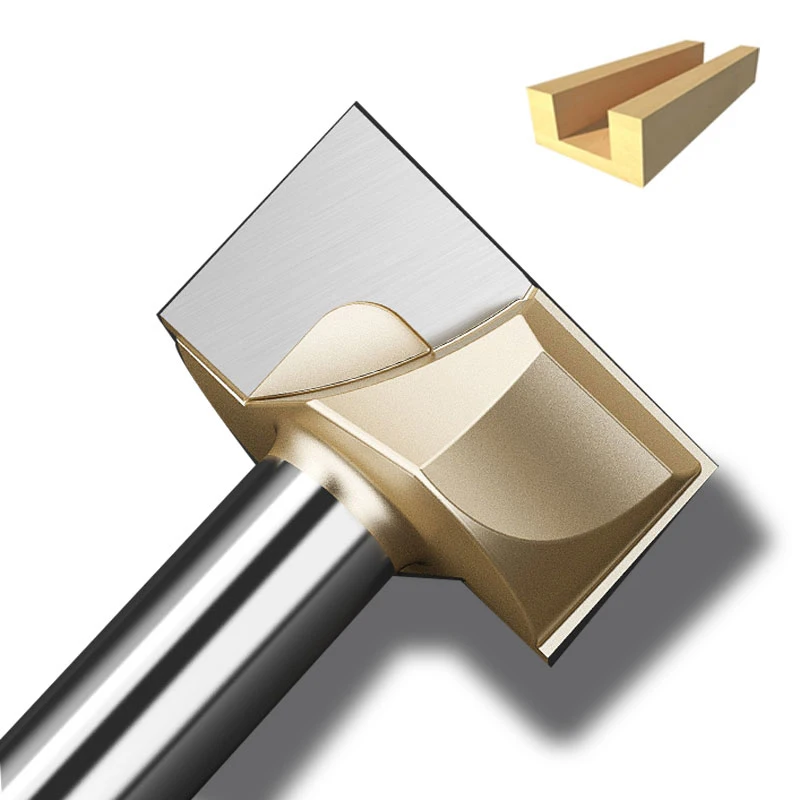HUHAO Cleaning Bottom Engraving Bit for Wood 1/2 1/4 Shank Straight Router Bit Milling Cutter Woodworking Bit CNC Tools