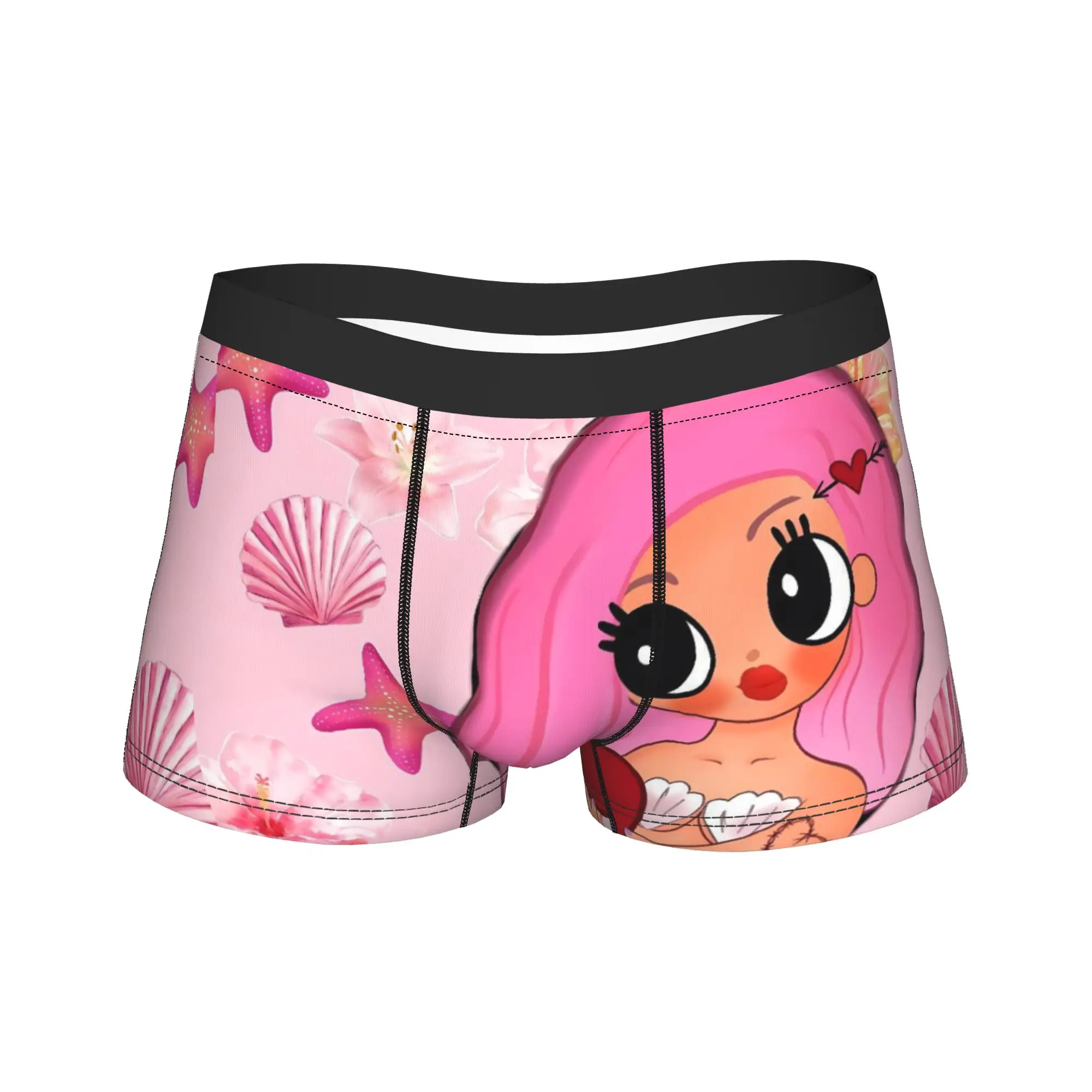 Calzoncillos Boxer K-Karol G Pink Mermaid Ocean Vibes con Bolsa 3D, Ropa Interior Masculina Transpirable de Calidad, Tallas Grandes