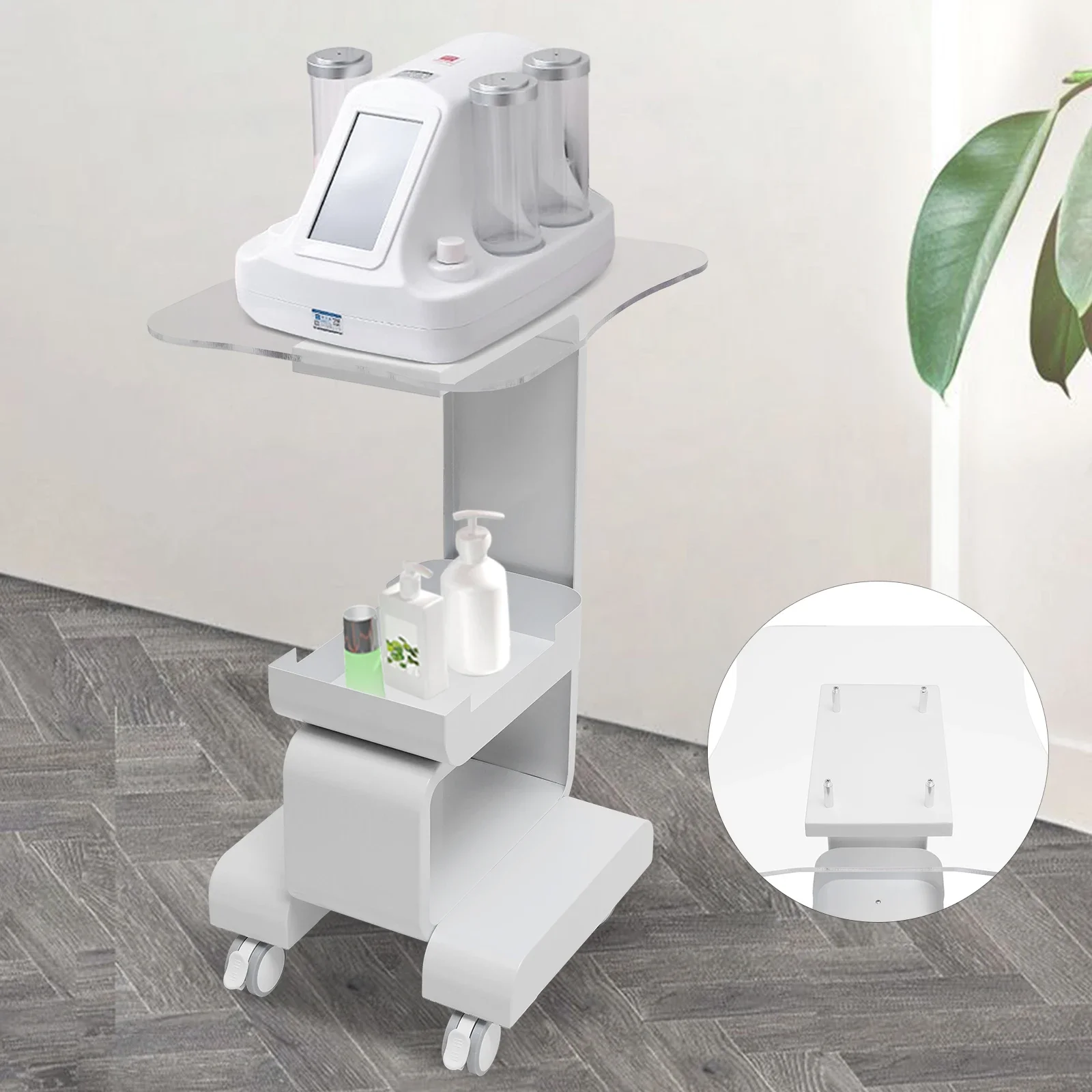 

3 Tier Beauty Rolling Cart Hairdressing Storage Tray Salon Spa Service Instrument 360° Swivel Trolley Chariot Salon Furniture