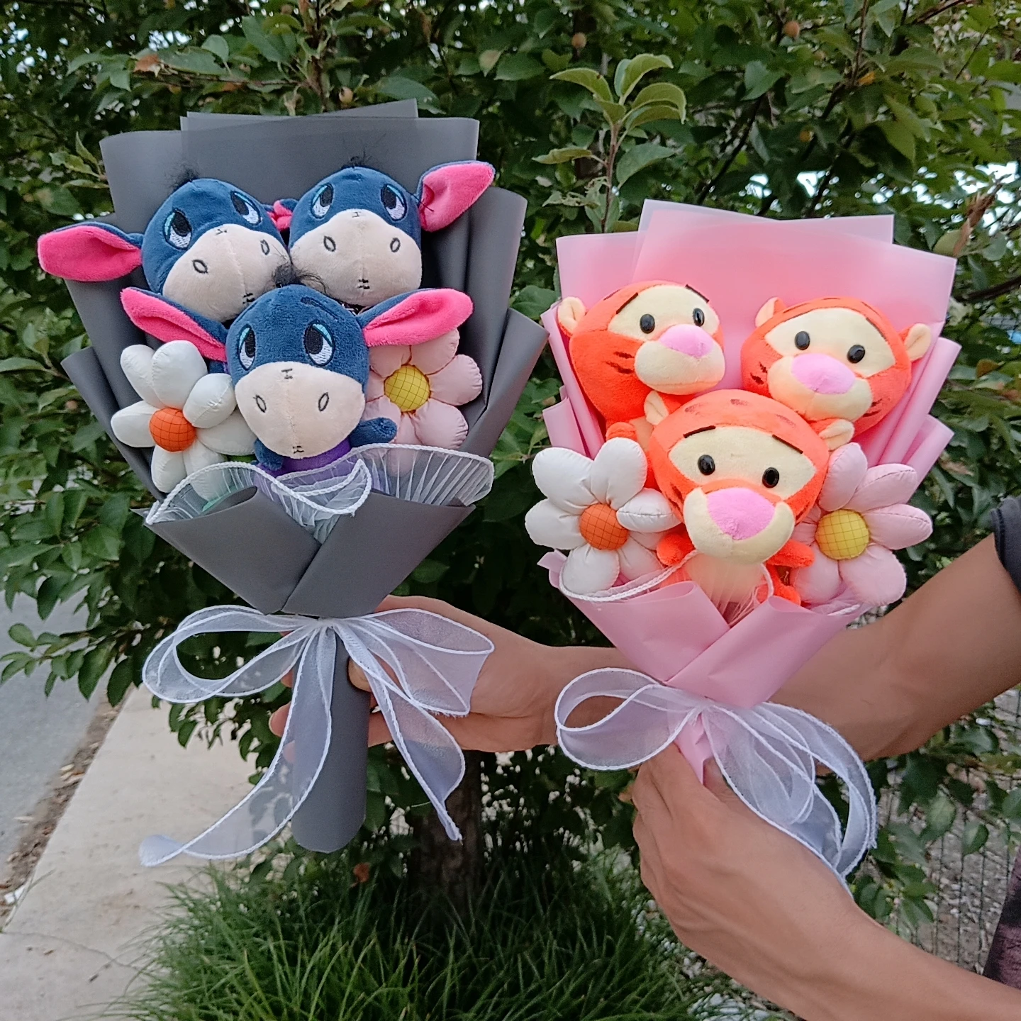 Disney Winnie the Pooh Maialino Bouquet Anime Ih-Oh Peluche Bambola Cartoon Tigro Farcito Bambola San Valentino Regali Di Natale