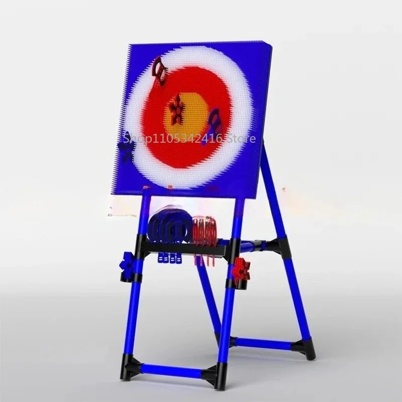 Indoor Interactive Throwing Game Set with 8 Game Pieces & 6 LightDarts,PortablePlasticTargetToyforKidsFamilyLeisureEntertainment