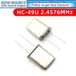 5PCS Crystal Oscillator 2.4576M Dip 2pin 2.4576MHz HC-49U Quartz Crystal Passive Crystal Oscillator