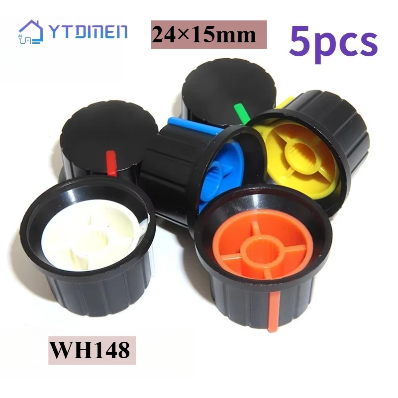 5 Stück zweifarbige Knopfkappen 24 x 15 mm WH148 Potentiometer-Knopfkappen Kunststoff-Knopfkappen Pflaumenblüten-Achsenknopf Hüte Strohknopf Hüte