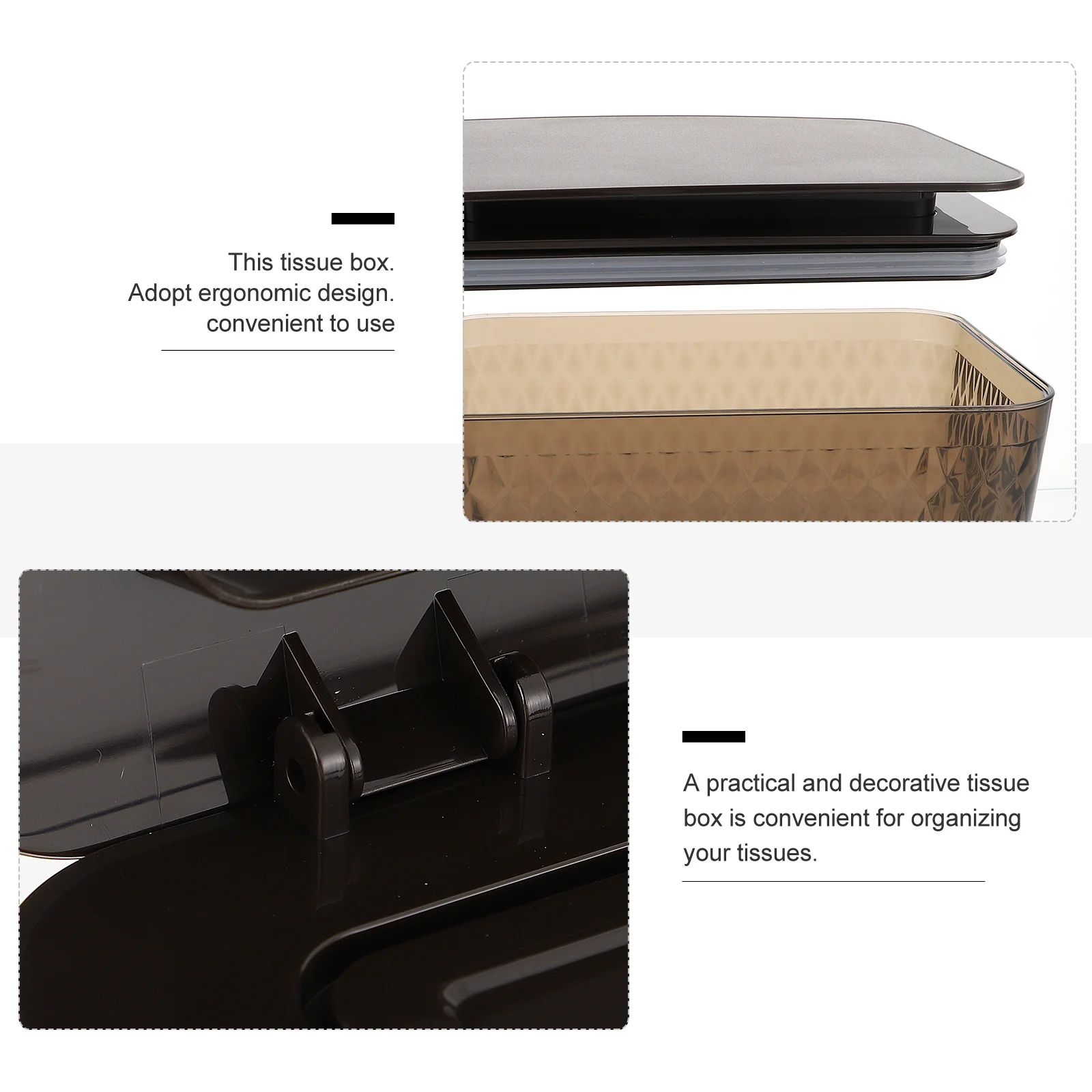 

1Pcs Ergonomic Tissue Box Wet Tissue Storage Container Rotating Buckle Non Slip Feet Bathroom Car Organizer