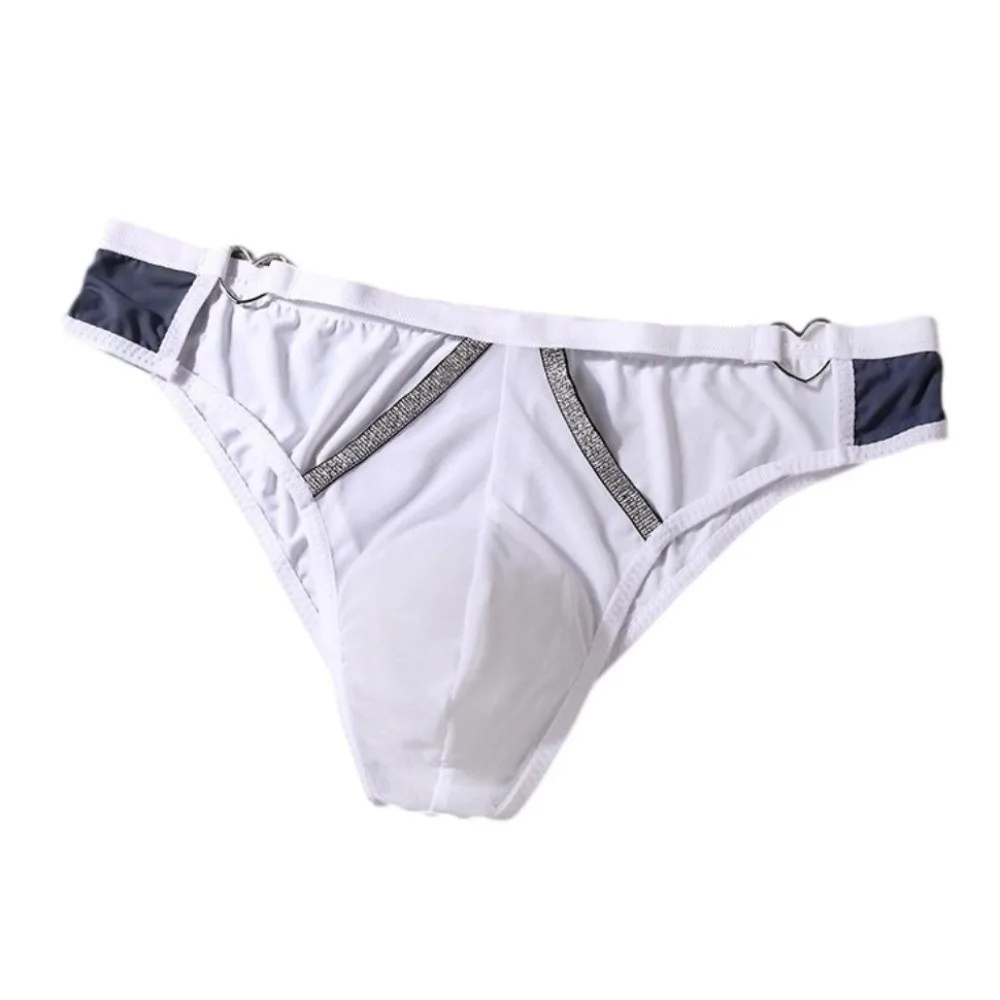 Herren-Dessous, Herren-Triangel-Slips, mit Herz-Muster, mit Gürtelriemen, mittelhohe Taille, dünne Herren-Slips, große Größen, atmungsaktive Unterwäsche für Herren. – Detail 11