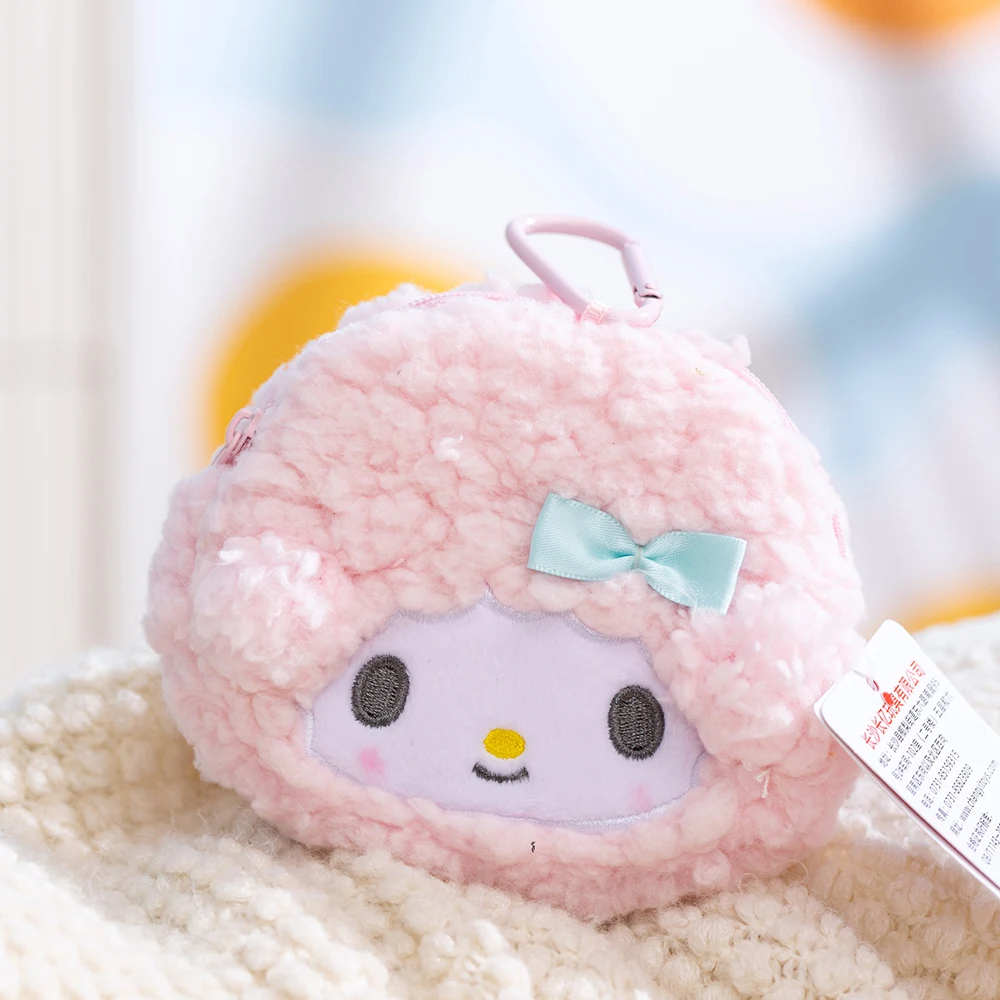 سانريو البيانو الأغنام أفخم المفاتيح ألعاب من نسيج مخملي دمية كيرينغ ظهره قلادة الفتيات سيارة الهاتف معلقة أفخم سلاسل المفاتيح محفظة نسائية للعملات المعدنية