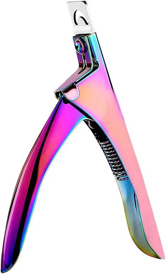 

Professional Acrylic Nail Clippers for Manicure, Rainbow Tip Cutter Tool
