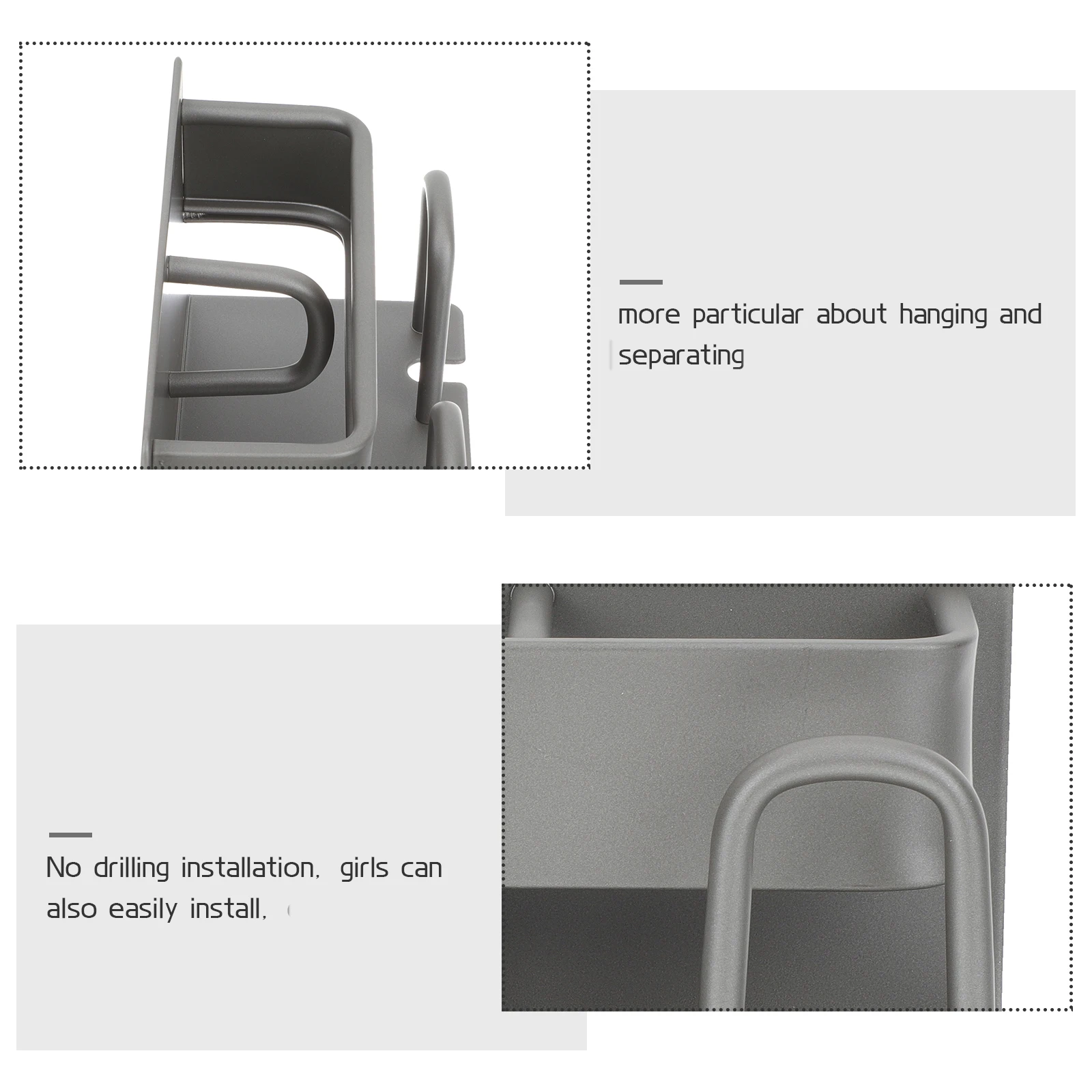 

Toothbrush Holder Shelf Space Aluminum Bathroom Storage Rack Stand Toothpaste Drain Organizer Premium Material Fine