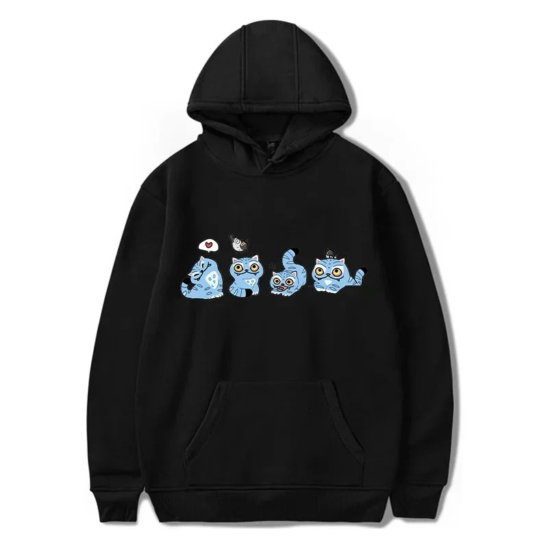 

Cat Sweatshirt Hoodie Girls Summer Harajuku KPOP Korean Y2K Girl Group Peripheral Printed Casual Sports Top Loose Long Tee New