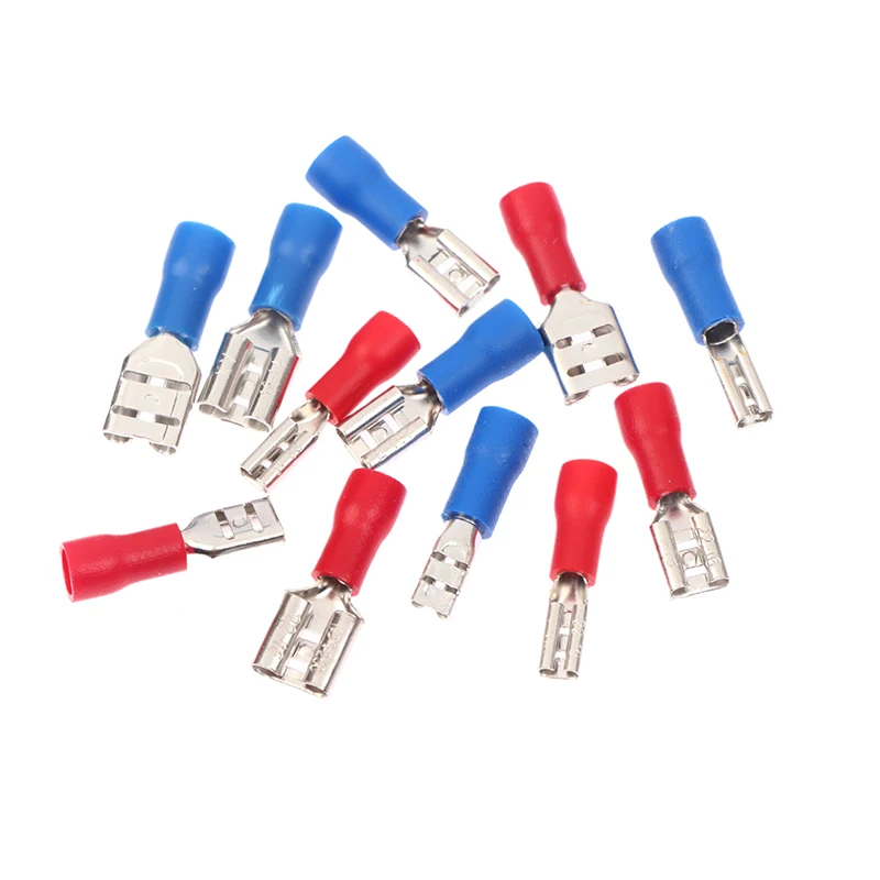 

100Pcs Male Female Electrical Crimp Terminal Connectors Wiring Cable Plug Red Blue Yellow Insulated Spade Wire Connector