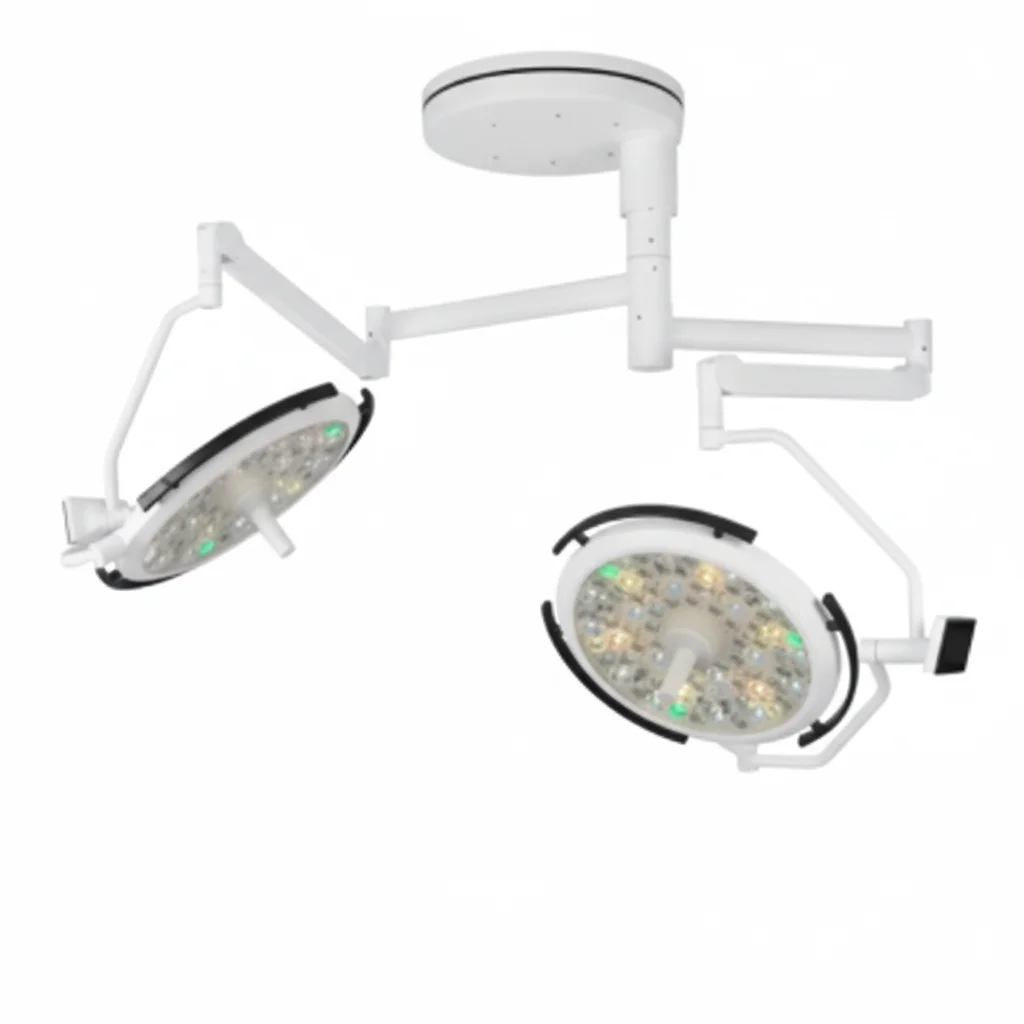 2026 New Ceiling Mounted Double Head LED Surgical Operating Light, Or Theater Lamp, High Quality . Equipment