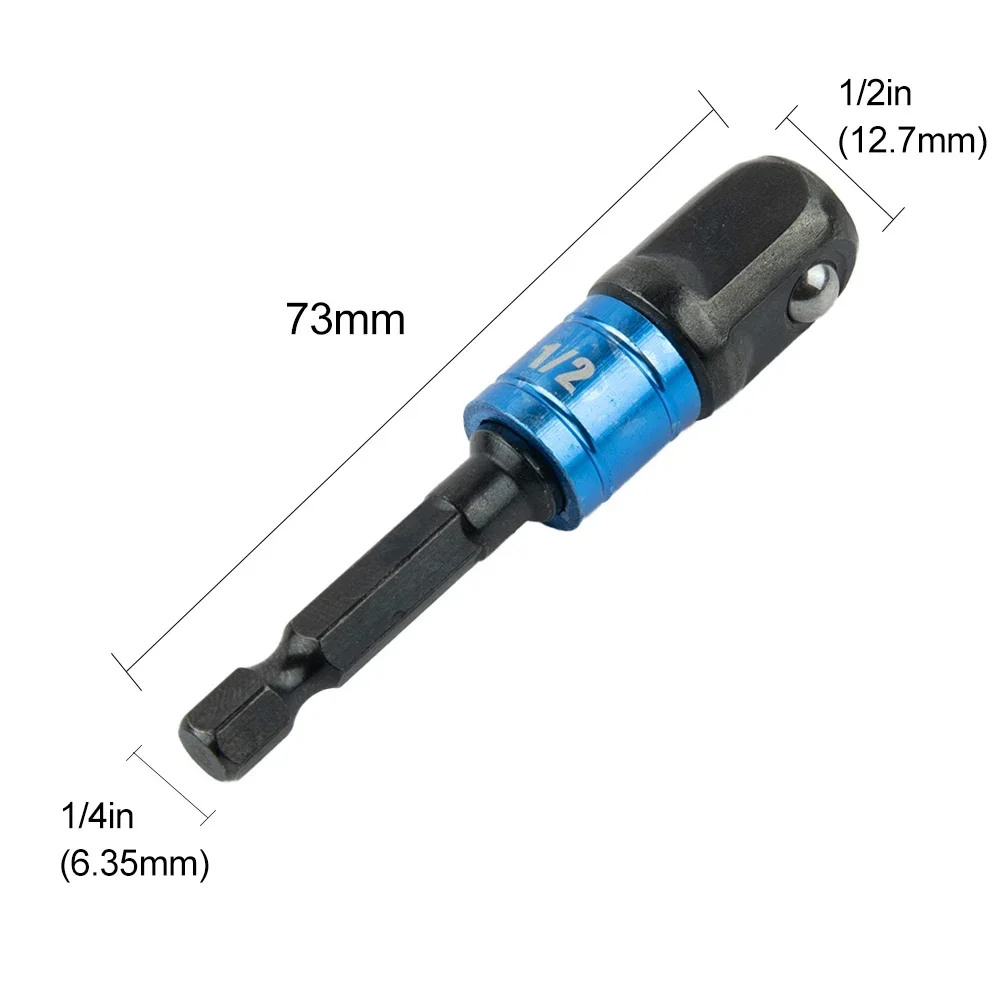 Socket Adapter 1/4 3/8 1/2Driver Socket Uitbreiding Adapter Converter Boormachine Hex Naar Hoge Snelheid Moer Mannelijke vierkante Sleutel