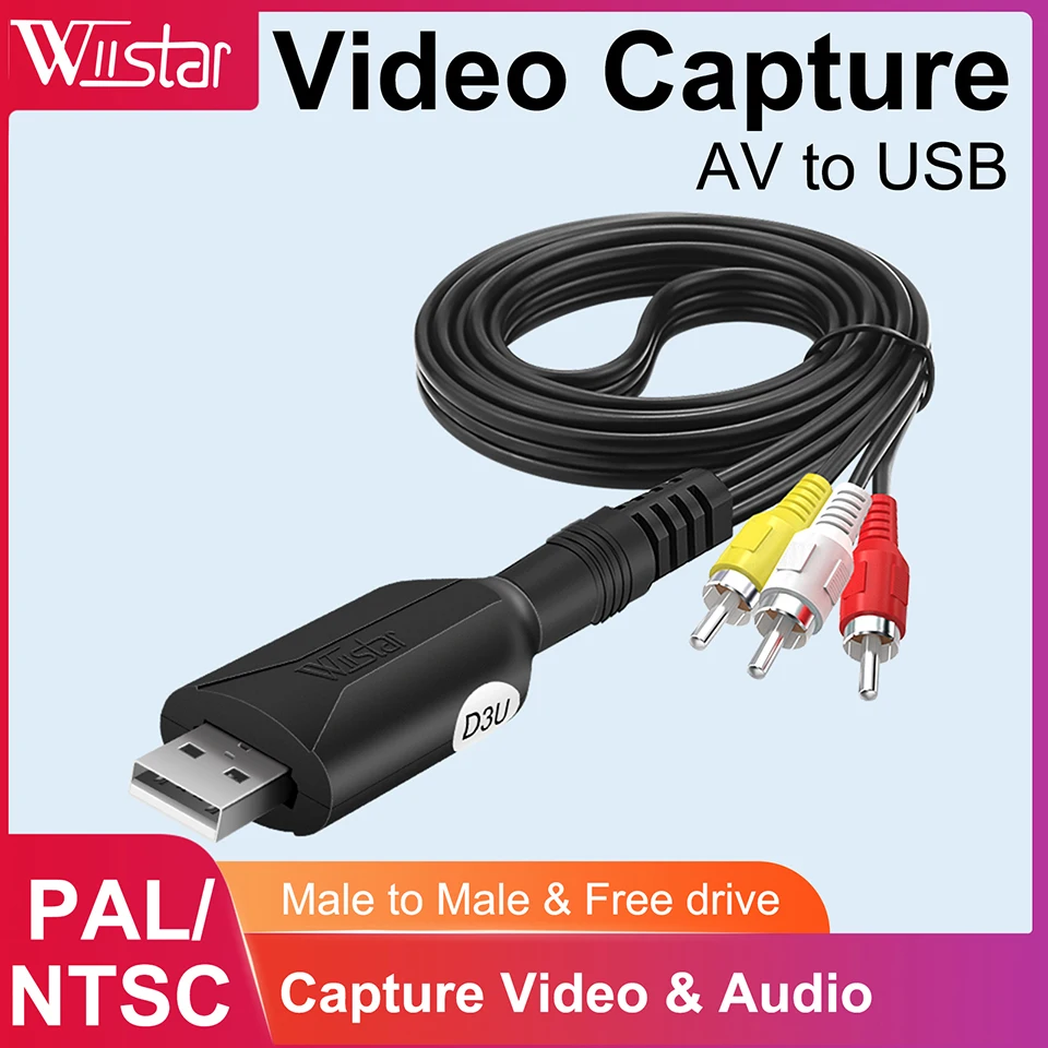 The VHS to Digital Converter - USB 2.0 Audio/Video Converter, Video Capture Card VHS Box VHS VCR TV to Digital Converter Windows