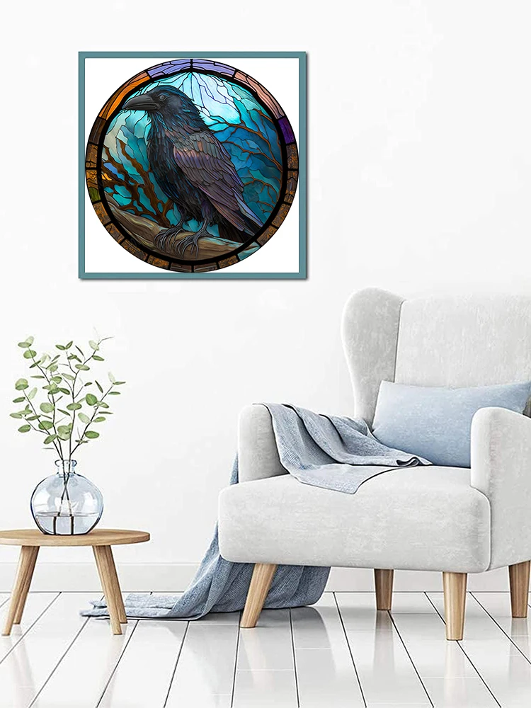 Misterioso Puzzle in legno dipinto uccello nero divertente giocattolo Puzzle in legno animale giochi intelligenti Puzzle a forma rotonda miglior regalo per bambini