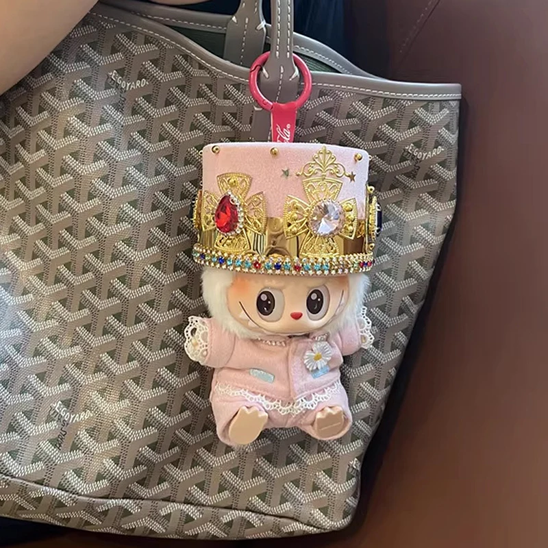 Adorável arco coração flor bud saia conjunto decoração vestido camisola cardigan roupa bonecas acessórios para 17cm/38cm labubu boneca roupas