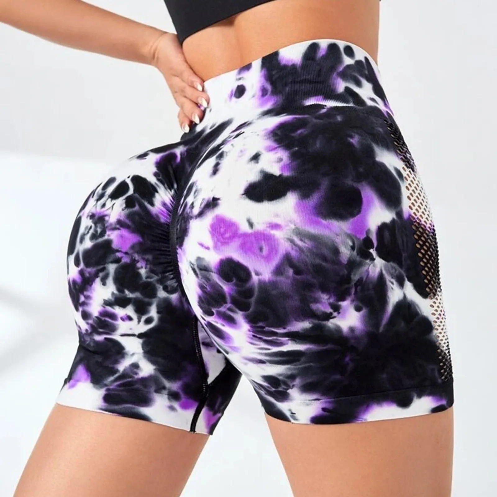 

Tie-Dye Shorts For Women Activewear Active Bottoms Sports Shorts Sportswear Athletic Short Gym Peach Hip Lift Ladies Clothing