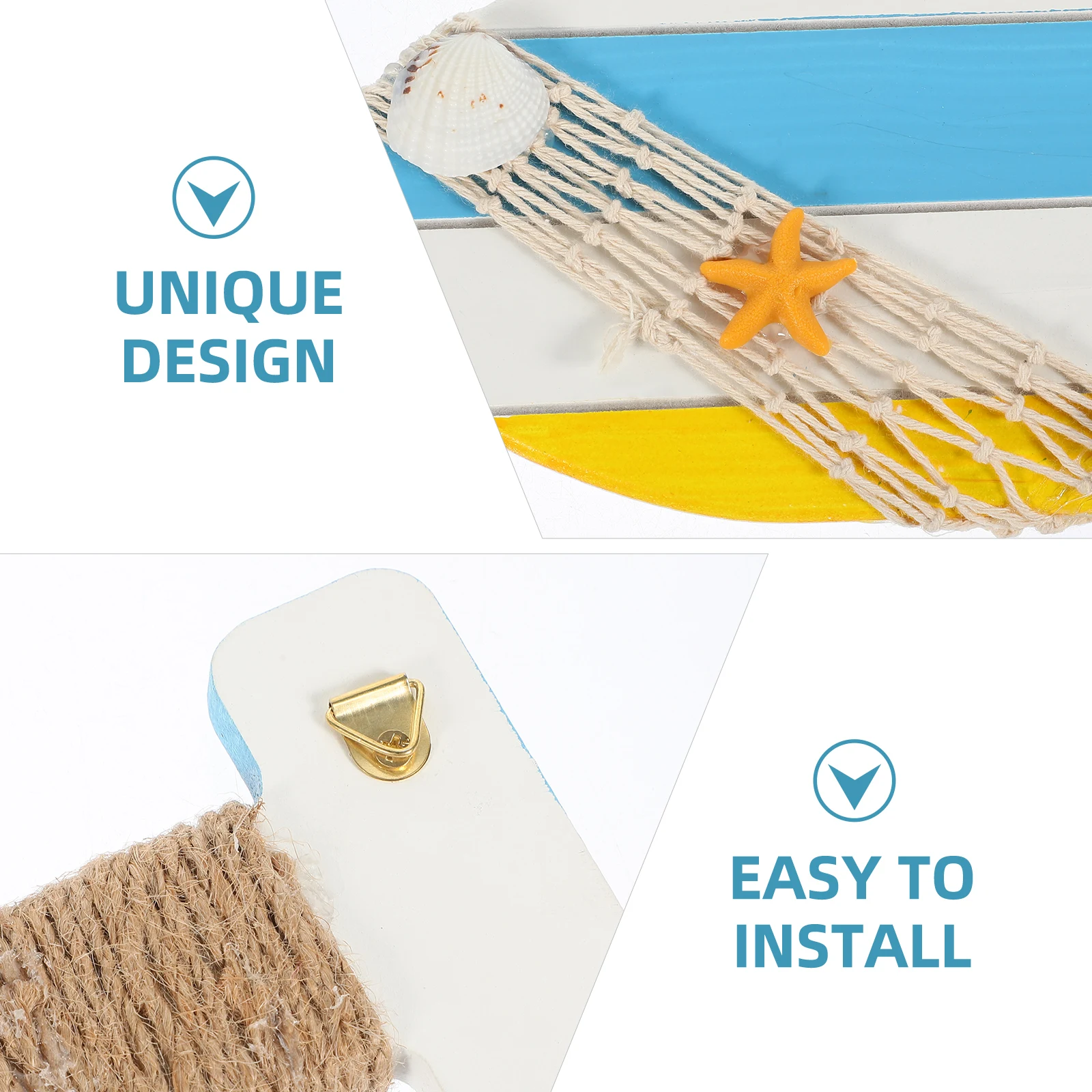 

1pc Wooden Oar Decor Mediterranean Style Nautical Home Decoration Beach Theme Art Wood Paddle Hanging Ornament Coastal Bedroom