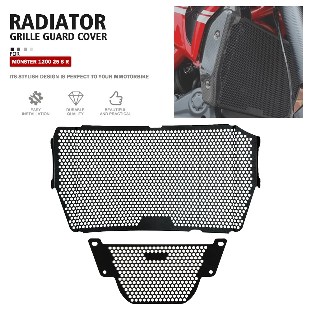 

Motorcycle Radiator Guard Protection Cover Oil & Water Cooler Grill Protector For Ducati Monster 1200 25 S R Monster 2013-2023