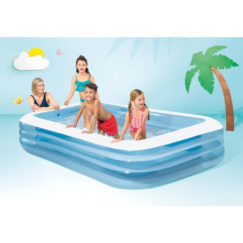 

Swim Center Inflatable Family Pool: 277 Gallon Capacity, 120" x 72" x 22", Blue, Customized