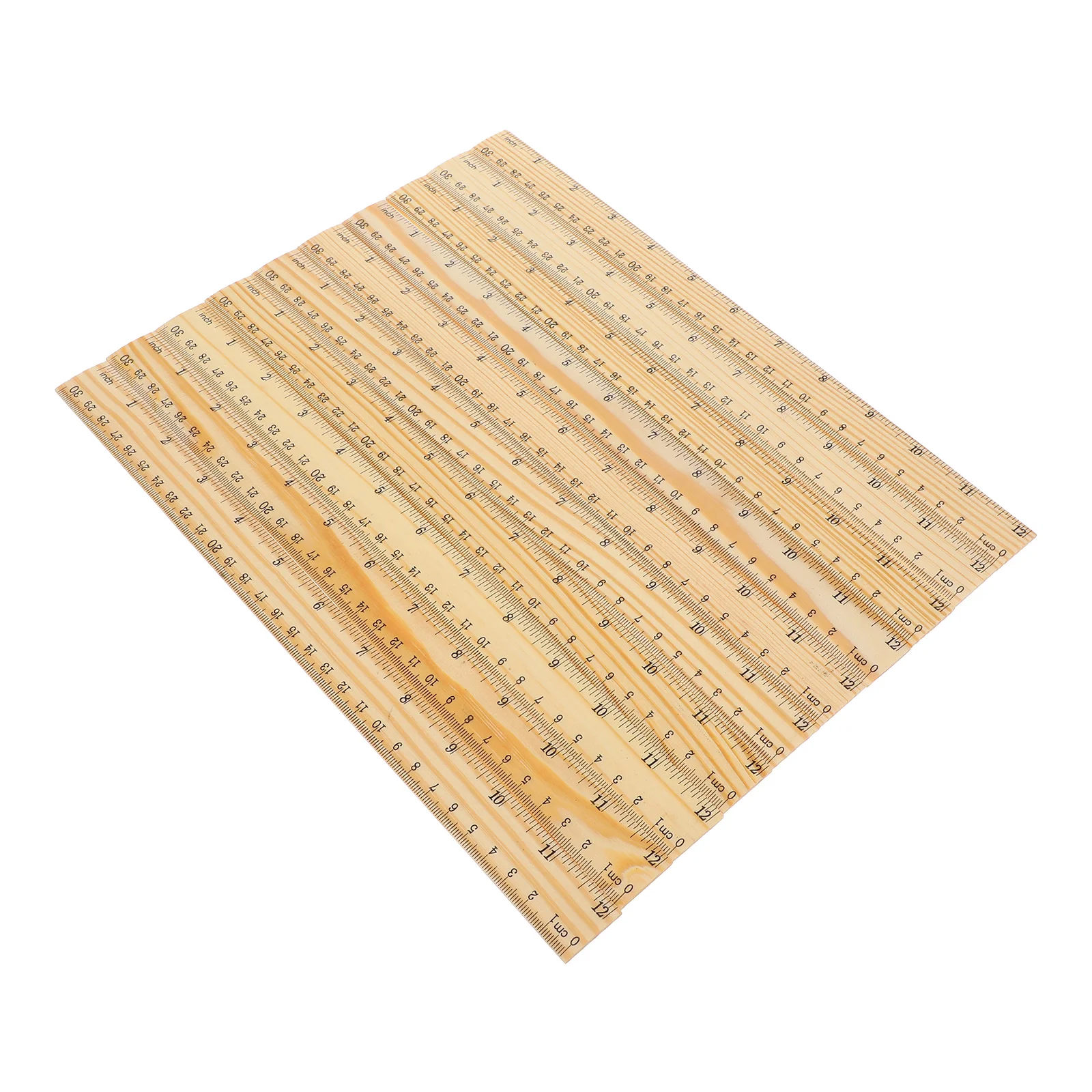 10pcs Wooden Ruler Dual Scale Measuring Teaching Aids High Precision Clear Markings Math Tools Wooden Rulers Quilting
