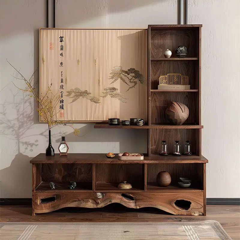 

Wabi Sandy Wind Solid Wood Dining Side Cabinet Small Apartment Simple Living Room Storage Retro Medieval Household