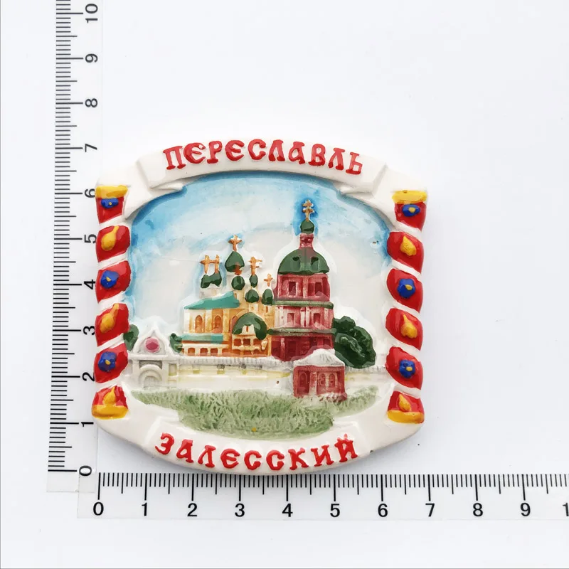 

Crafts Personality Russian Fridge Magnet Cultural Landscape Message Stickers Resin Tourism Souvenir Decoration