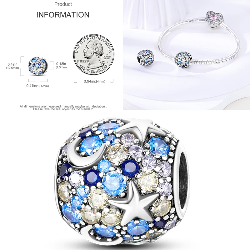 925 Sterling Silber Charm-Perlen Kaffee Ei Toast Sonne Mond Motorrad Schmetterling Frucht DIY Armband Halskette Geschenk für Frauen – Detail 22