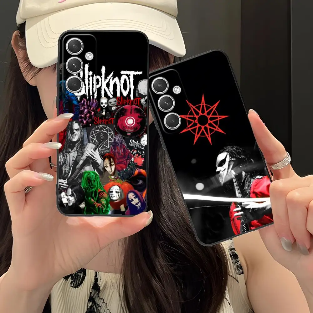 S-Slipknots-T حافظة هاتف محمول لهاتف سامسونج جالاكسي S25 S24 S23 S22 S21 S20 S10 S9 Plus FE Ultra Lite أسود فاخر جميل #2