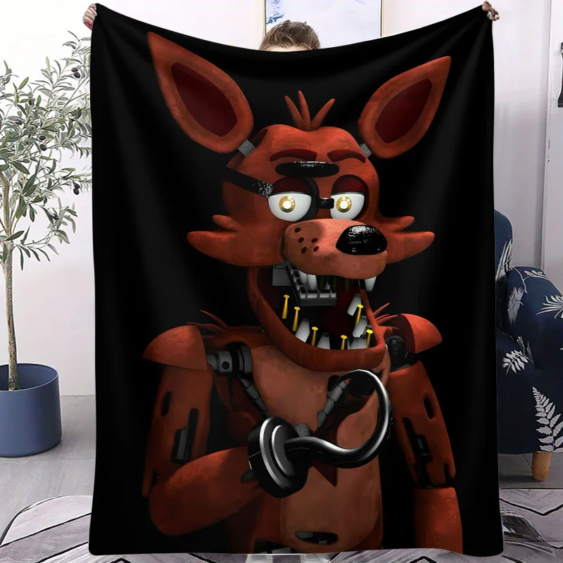 

Темное фланелевое одеяло FNAF Foxy Pirate, мягкое теплое флисовое покрывало, мультяшное одеяло для дивана, кровати, офиса, сна, кемпинга, подарок для фанатов