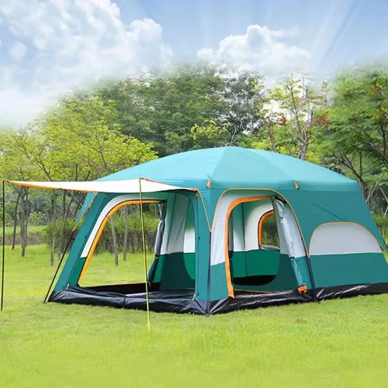 

High-quality outdoor camping tent, portable folding tent, can accommodate 3 to 12 people, optional size, double-layer rainproof