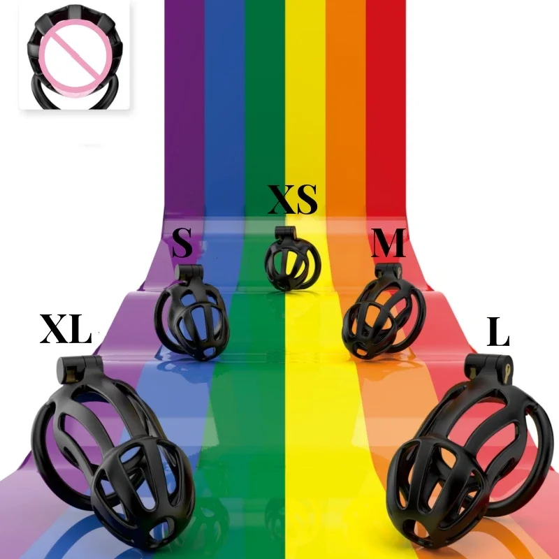 High Quality Cobra Chastity Cage Male Cock Cage with 5 Penis Rings Sm Chastity Restraints  Anti-Escape Chastity Locks 18 Sex Toy