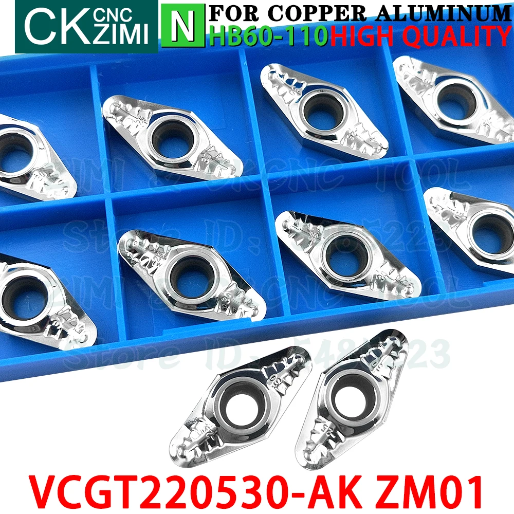 VCGT220530-AK ZM01 VCGT 220530 AK ZM01 Carbide aluminum Inserts Turning inserts Tools CNC mechanical Metal lathe Cutting Tools