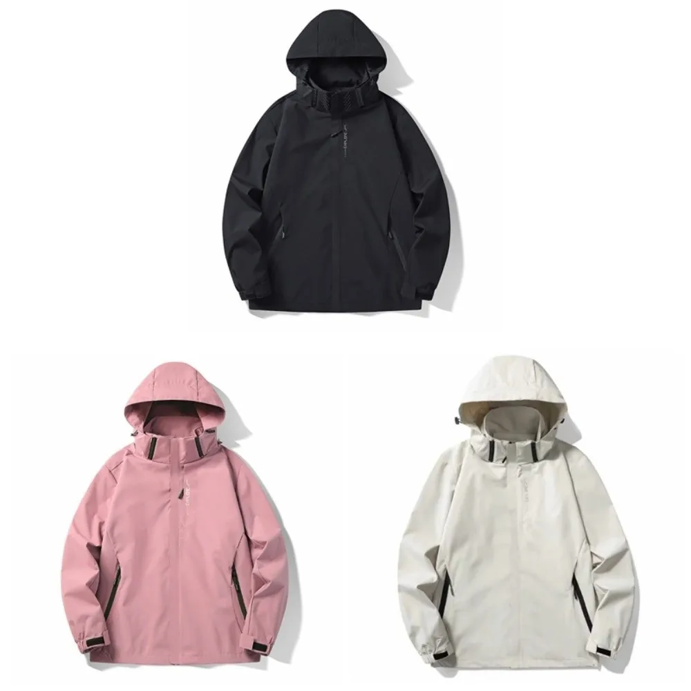 Abrigos con cremallera chaquetas de senderismo a prueba de viento chaqueta con capucha portátil impermeable elegante cortavientos deportivo holgado escalada