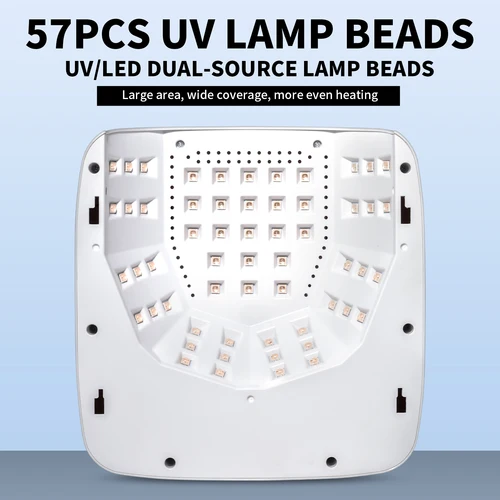 Imagen 2 del producto Secador de uñas recargable, lámpara de uñas profesional de 57 LED, lámpara de curado de esmalte de uñas de Gel UV con Sensor, herramienta de salón de manicura