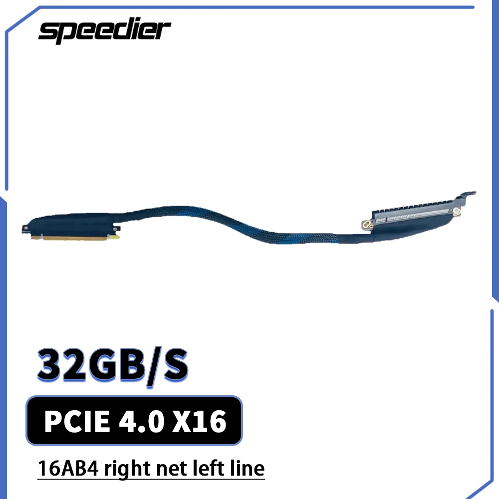 

16AB4 PCI-E 4.0 X16 Right Network Left Line Graphics Card Extension Cable GPU AI Adapter Cable Server External 30cm 40cm 50cm