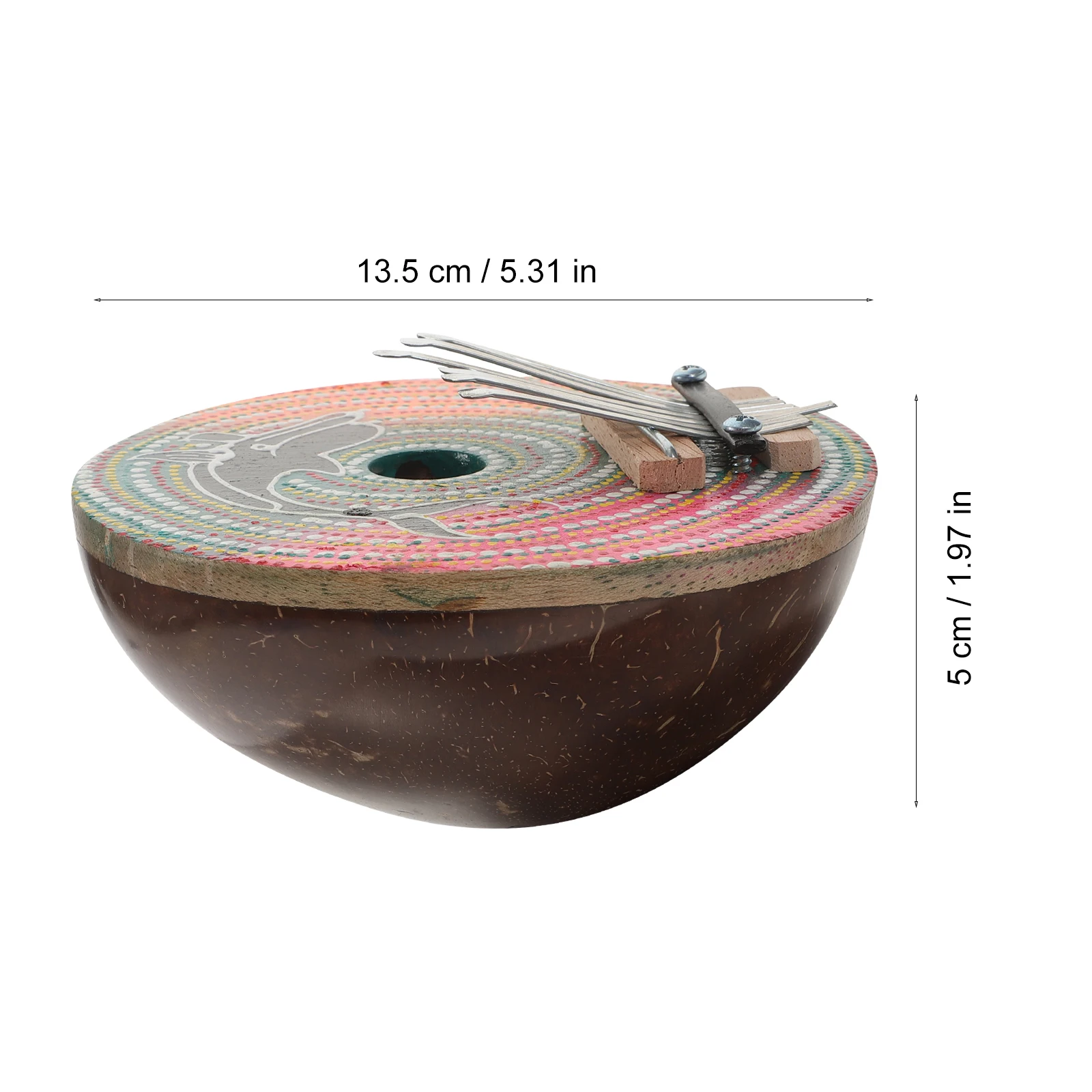 

Coconut Shell Thumb Piano for Kids Stainless Steel Kalimba Instrument Mini Musical Child Beginner Portable Durable Professional