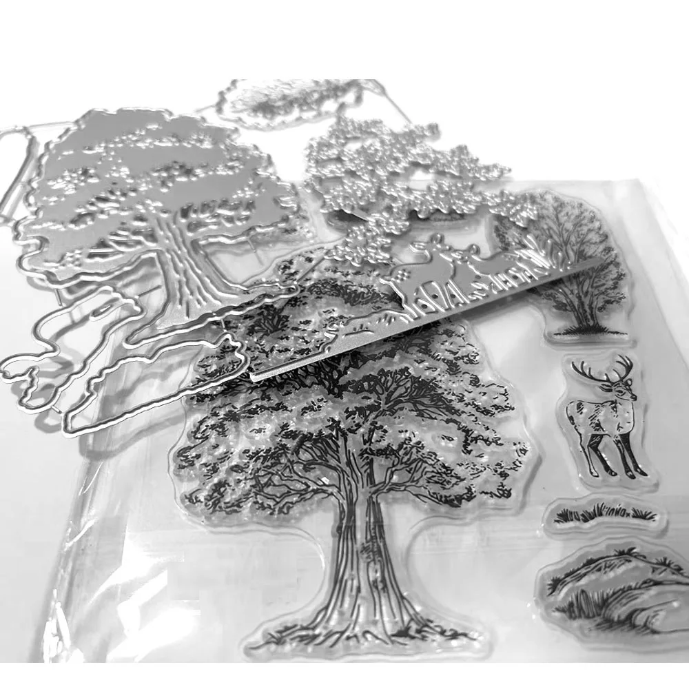 Merry Christmas Tree Santa Clear Stamps And Cutting Dies New 2025 Stamping Dies Making Card Scrapbooking Crafts Diary Decorat view 4