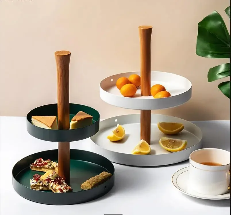 

Круглая металлическая форма для торта, двухслойная подставка, тарелка с фруктами, дисплей для закусок, стеллаж для хранения косметики, домашний настольный органайзер