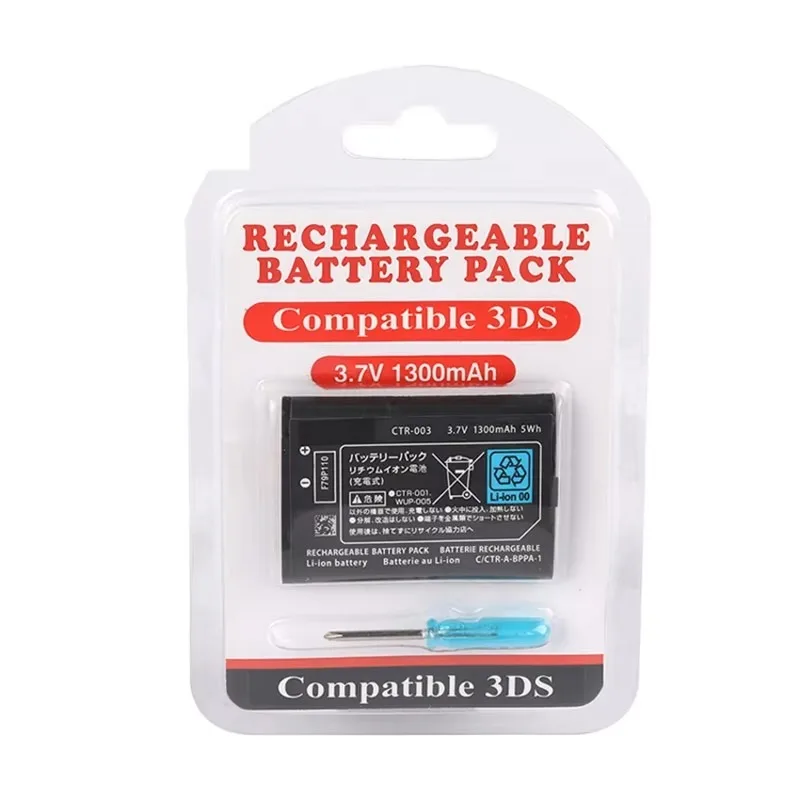 1300mAh 3.7V CTR-003 Rechargeable Batteries Replacement Battery Pack for Nintendo 3DS Battery