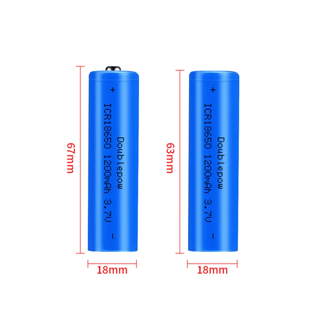 8pcs/lot 18650 rechargeable battery 3.7V 1200mAh small fan flashlight 18650 lithium battery