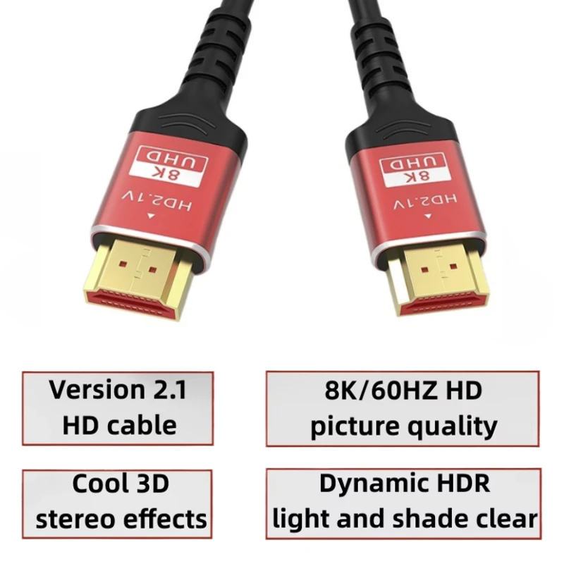 

8K HDTV 21 Cable 1M 15M 2M 48Gbps eARC Dolby Vision Ultra High Speed Compatible for Xiaomi TV Box PS5 60Hz