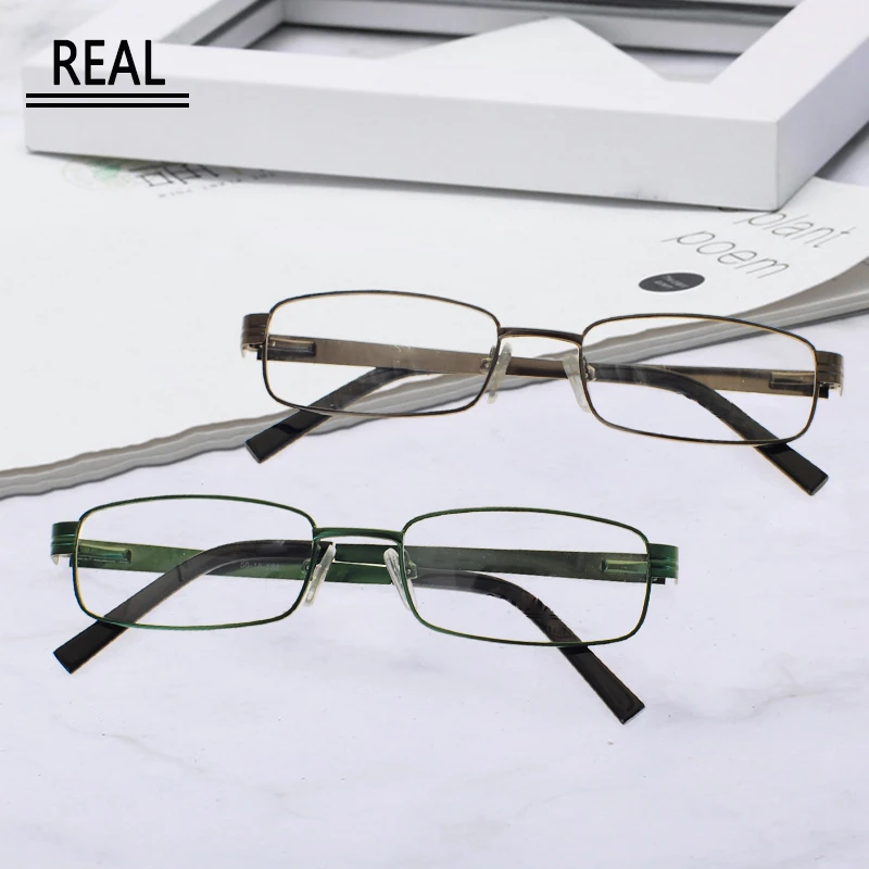 

REAL Simple Design Men Rectangle Metal Eyeglass Frame Optical Frame Prescriptives Eyewear 2198