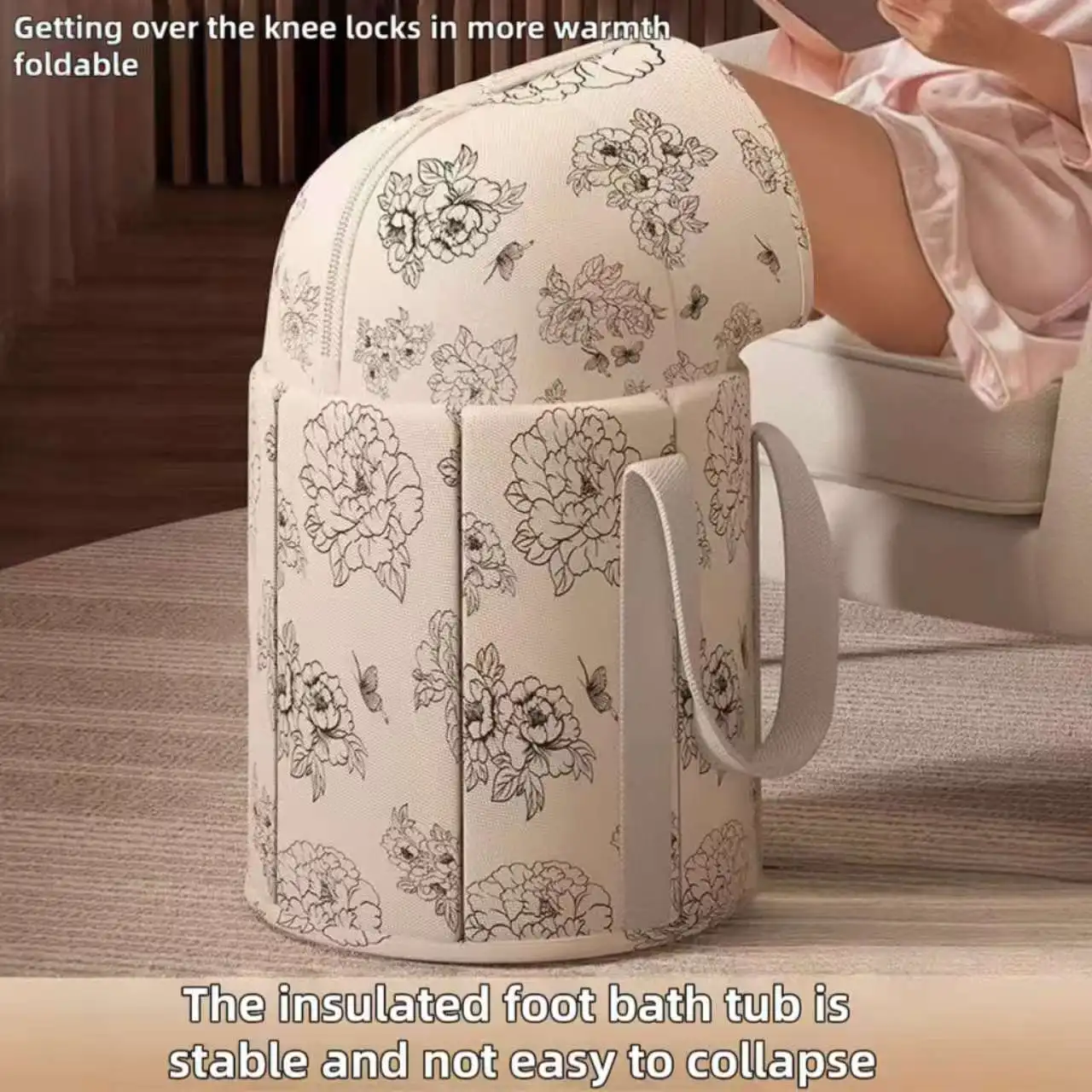 Bolsa para baño de pies en becerro, bañera para pies plegable, dormitorio doméstico portátil, bañera para pies de invierno, bañera para remojar pies, aislamiento, viaje