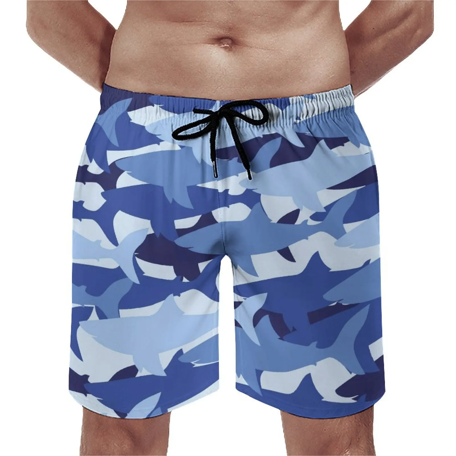 Abstract Sharks Gym Shorts Animal Print Casual Beach Short Pants Man Design Sports Comfortable Swim Trunks Gift