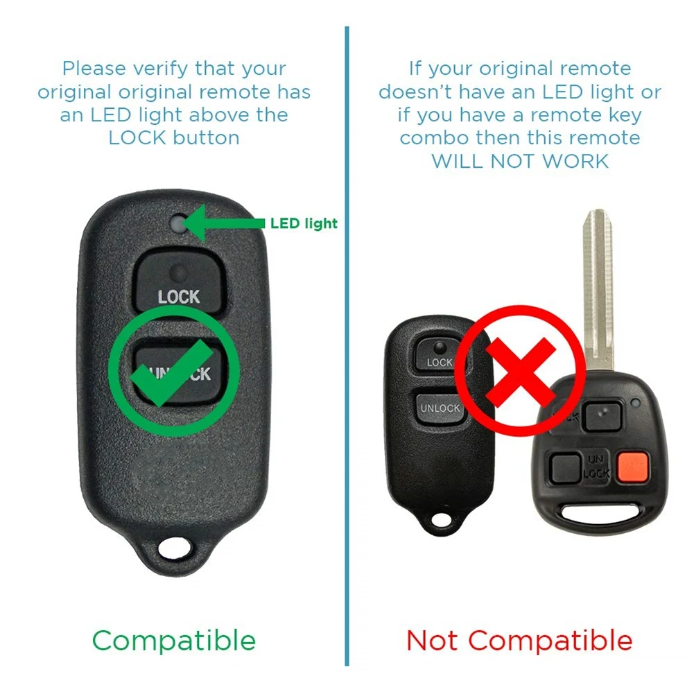 Portachiavi per auto Keyless Entry per Toyota Tacoma Tundra Celica Corolla RAV4 siena Scion XA XB BAB237131-056