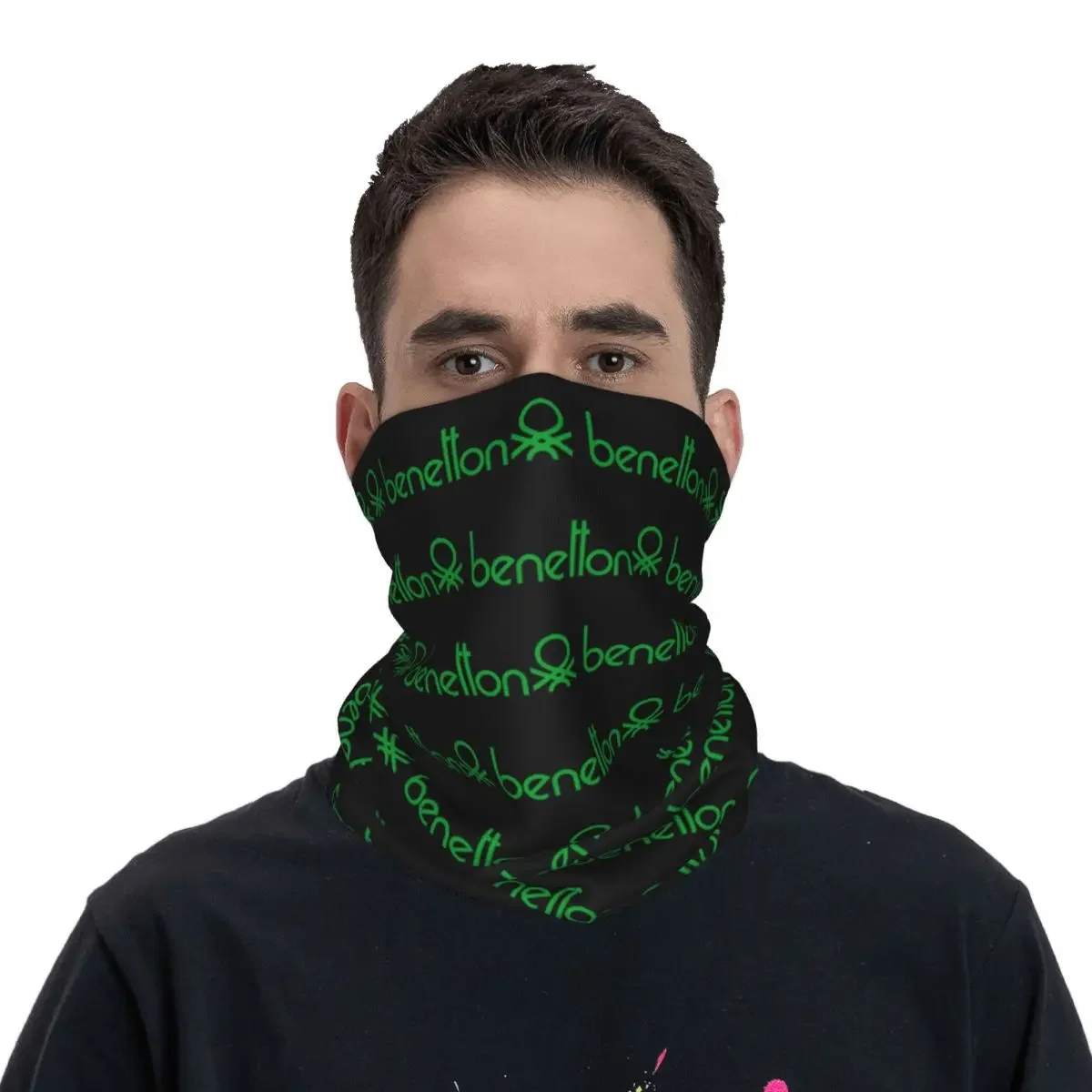 United Colors Of Benetton Bandana Neck Gaiter Printed Wrap Mask Scarf Multifunction Balaclava Riding For Men Women Washable