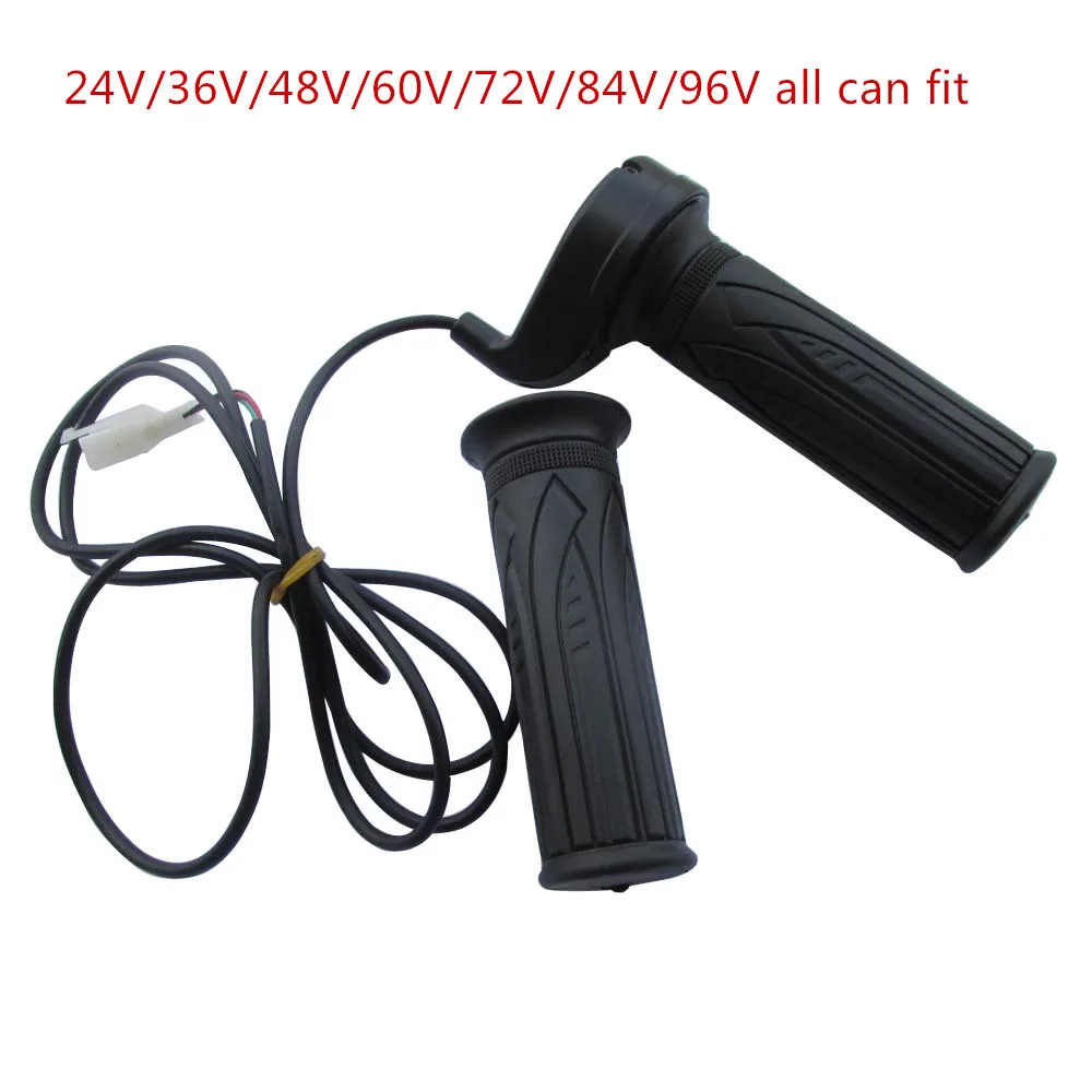 1 Pair Throttle 24V 36V 48V 60V 72V 84V 96V Accelerator Twist Gas Handle for Electric Bicycle/e-bike/Scooter/BLDC Controller