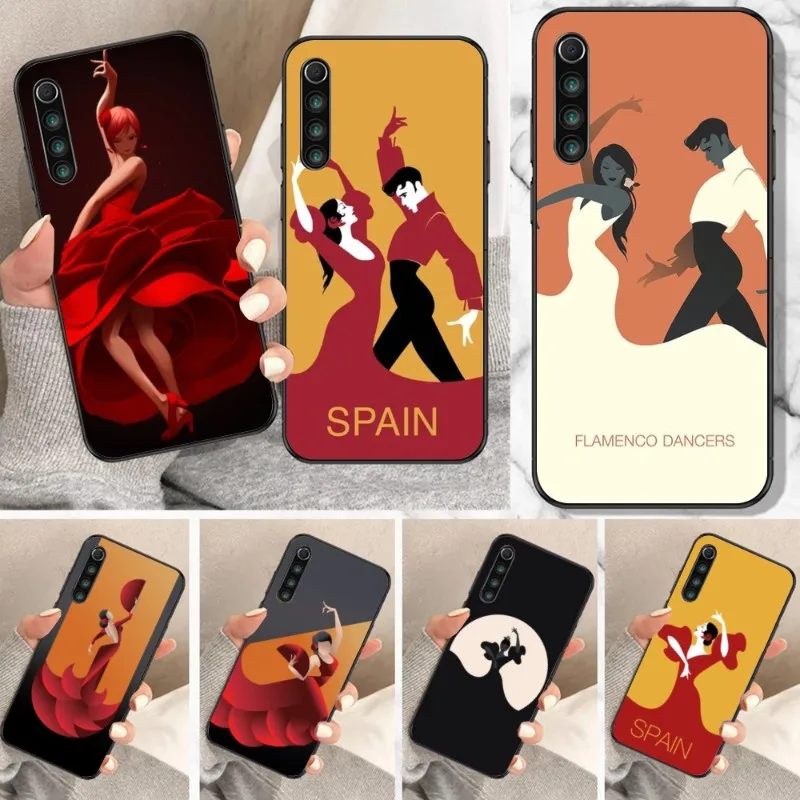 Spain Flamenco Dancer Phone Case for Xiaomi Mi 13 12 12S 12T 11T 10T 9T Lite Pro Ultra Poco F3 F4 X4 GT Black Cover Funda Shell