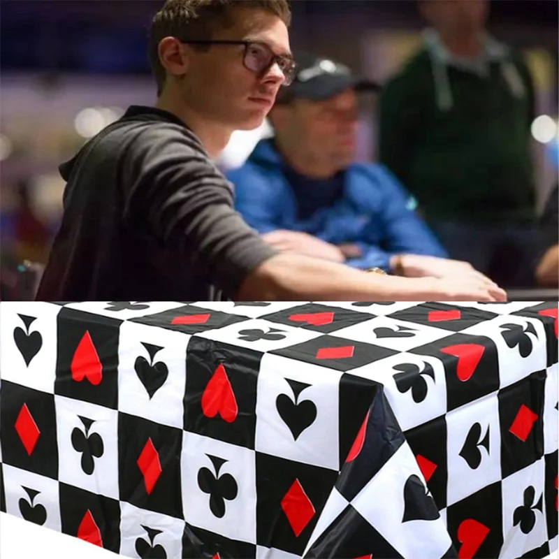 3 Piece Tablecloth Disposable Tablecloth Poker Casino Party Football Rugby 54 Inch X 108 Inch